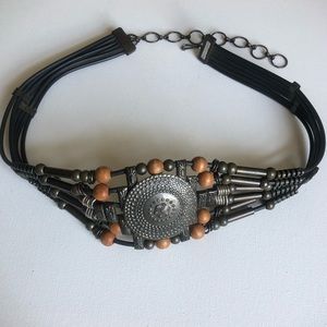 Vintage 70s Beaded Medallion Belt